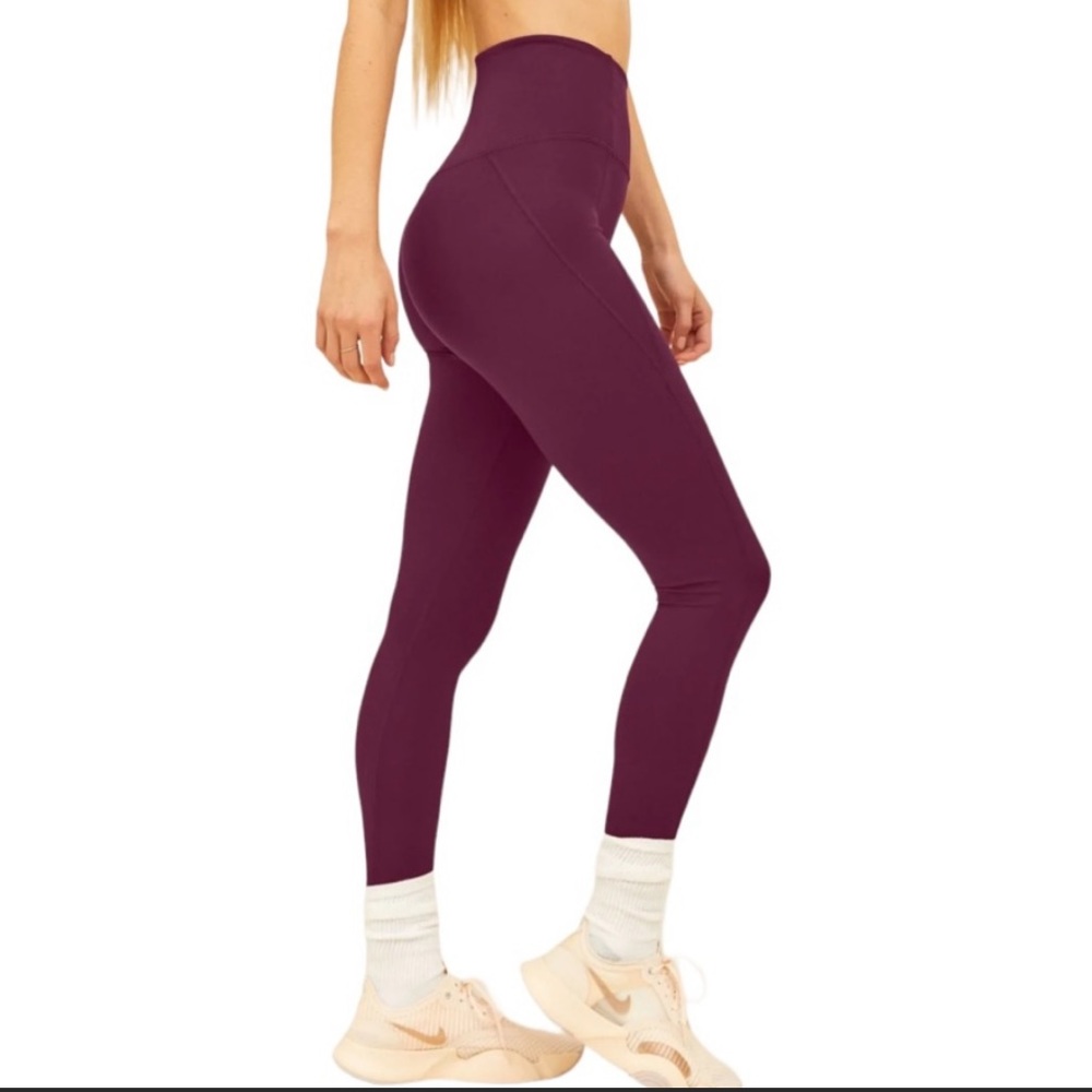 girlfriend collective High Rise Compression Leggings in Plum Size XS
